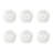 Set of Six White Ceramic Flower Shape Drawer Pull Knobs