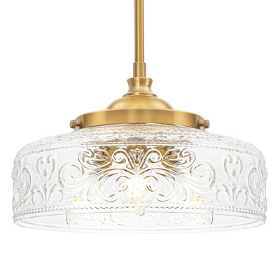 3-Light Gold Pendant Light, Dual Mount Ceiling & Hanging Fixtures, 90° Swivel, Adjustable Height