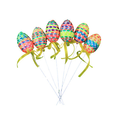 6Pcs Easter Weave Eggs Easter Plugs Decorations Creativeness Weave Eggs Easter Eggs Easter Decorations Scene Setting