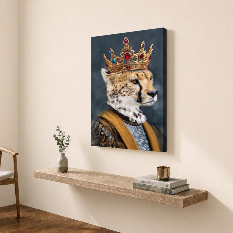 Cheetah King par CAD Designs - Graphisme sur toile, H 48 po x l 36 po, Toile tendue, Ne s’applique pas