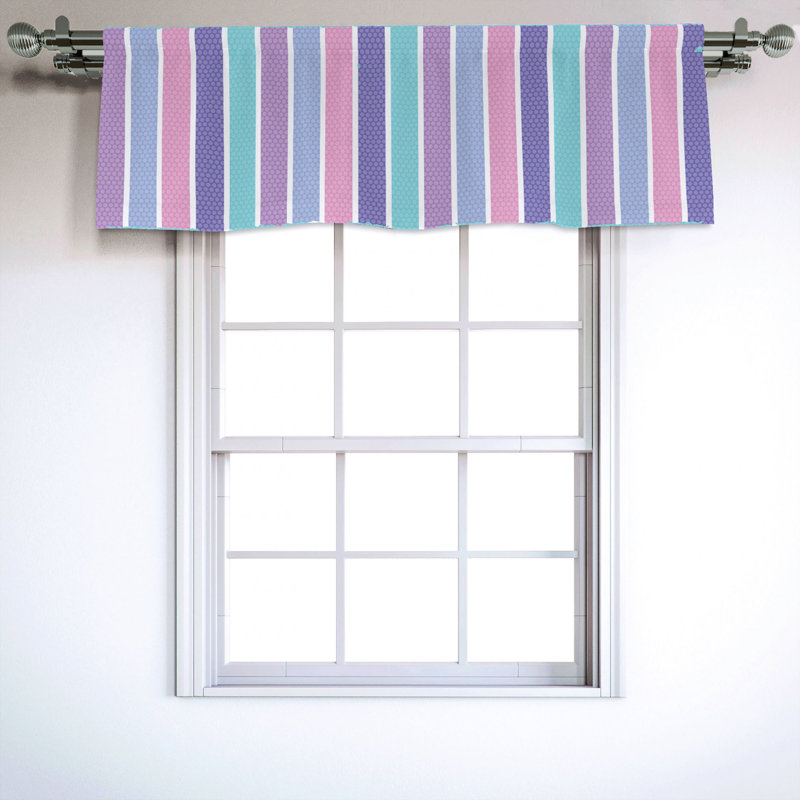 Sateen Striped Ruffled Window Valance