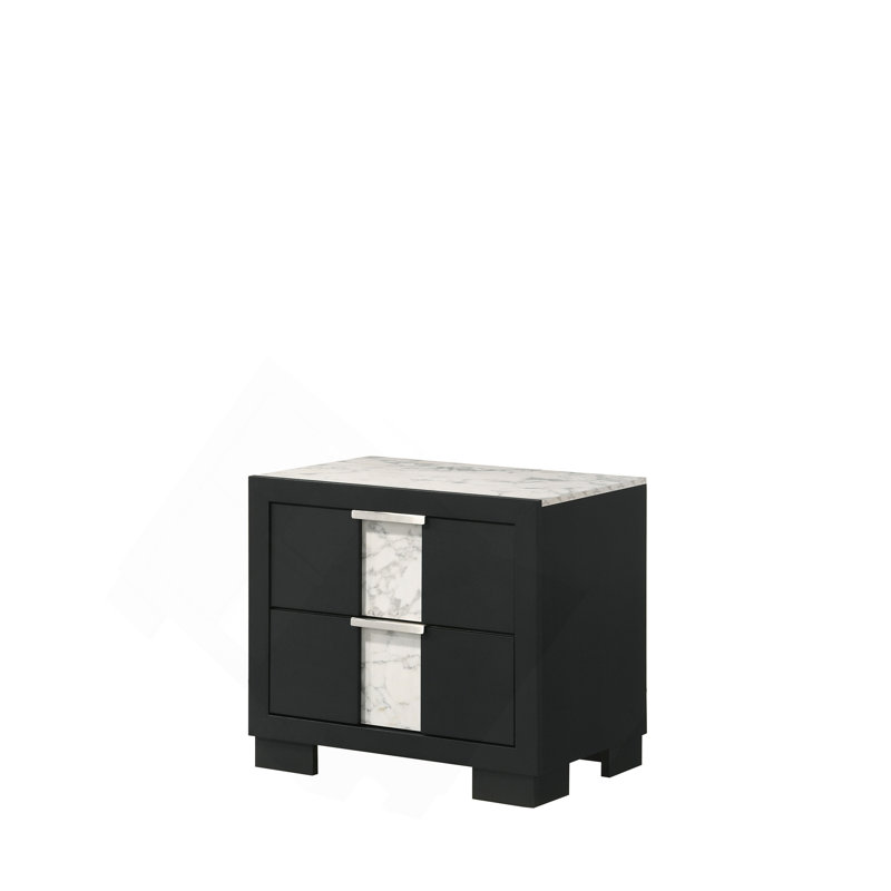 Table de chevet contemporaine 1Pc, Noir / blanc