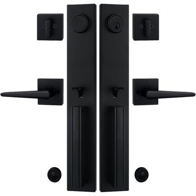 Modish Handleset with Single Cylinder Deadbolt and Door and Rosette