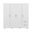Armoire blanche à 4 portes avec tiroirs et beaucoup de rangement