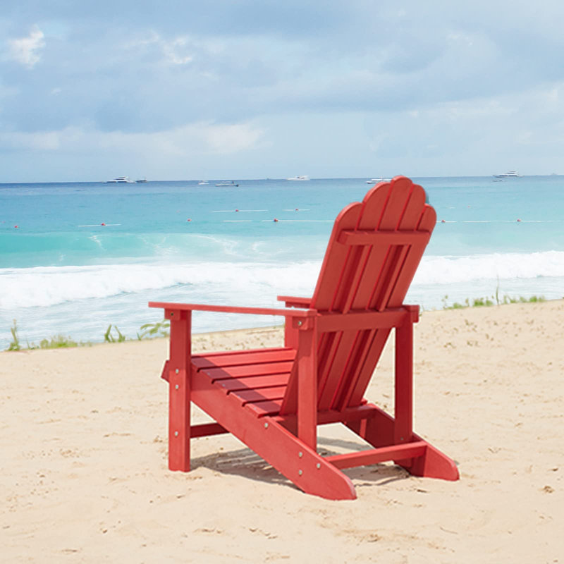 Adirondack Chair, Outdoor Oversized Patio Chair Fire Pits Chair,Red, Red