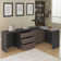 Shelbee Modern Home Office Extendable Desk Up to 135'' with Storage Cabinet and Drawers