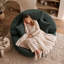 Fauteuil d'appoint rond de 55 po en forme de nuage, fauteuil à assise profonde entièrement assemblé, chenille beige-1649223112