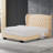 Fabric Upholstered Bed,Tufted Headboard Adjustable Height Bed Frame-1440456623-1440456612