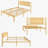 Queen 14" Heavy-duty Solid Wood Bamboo Platform Bed Frame With Headboard， No Box Spring Need, Easy Assembly-1770373701