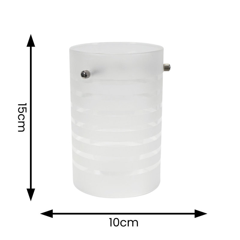 15cm H Glass Drum Lamp Shade ( Slip-On ) in Clear