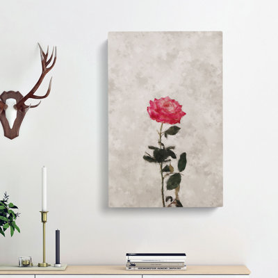 Climbing Pink Rose - Wrapped Canvas