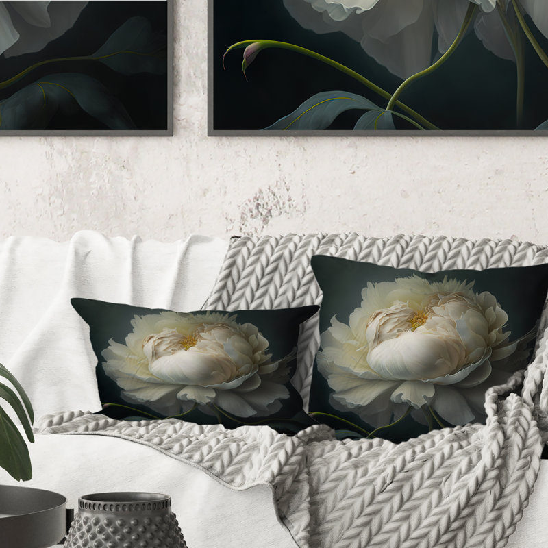 Coussin décoratif Floral, H 16 po x l 16 po, Carré