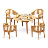 Lenong Outdoor 5 - Piece Teak Dining Set