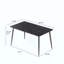 Table de salle à manger moderne en pierre artificielle à pieds droits en métal pouvant accueillir 6 personnes (table de salle à manger seulement)-1951387850-1951387863