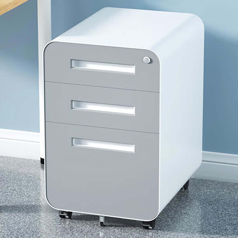 3 Drawer Mobile File Cabinet Under Desk Office,Simple Style Versatile Storage Cabinet For Legal/Letter/A4 Files, 5 Wheel Design Anti-Tilting Cold Rolled Steel Waterproof Moisture-Proof