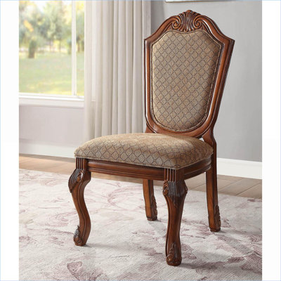 Ensemble de 2 chaises de salle à manger à dossier uni beige pour adultes, pieds en bois brun clair, style traditionnel pour la salle à manger de cuisine