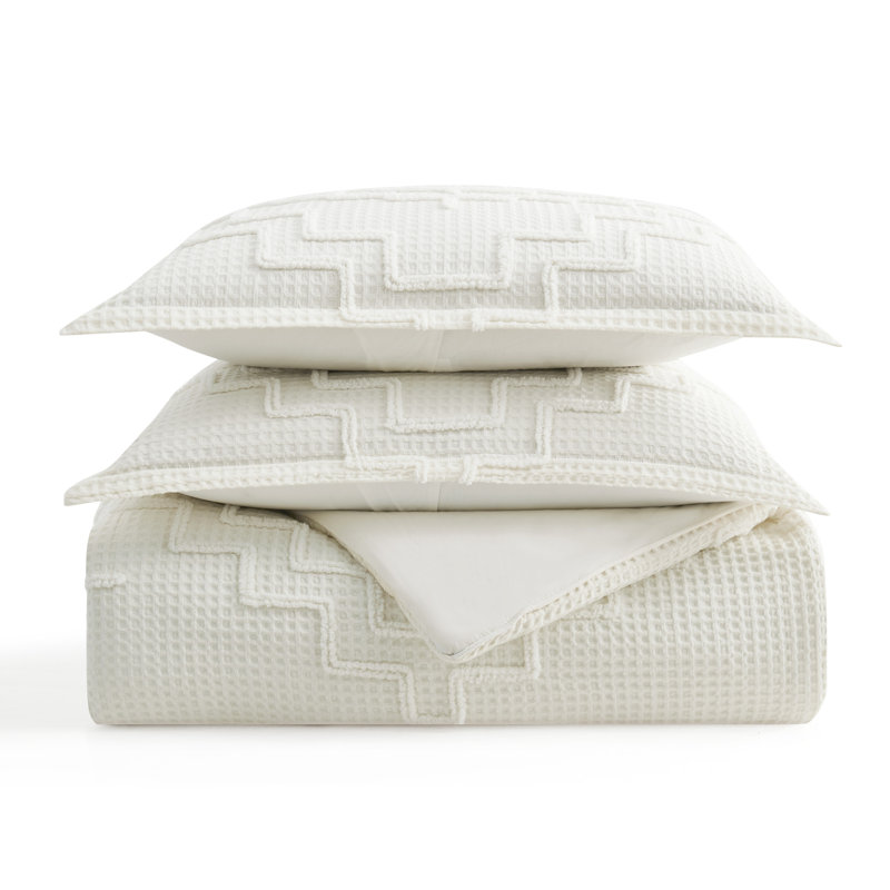 Kiva Steps Comforter Ivory Full/Queen, Queen Comforter + 2 Shams, Ivory