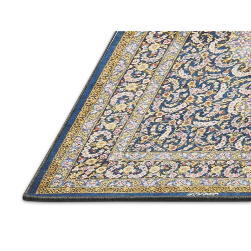 Tapis violet traditionnel/jaune/bleu, Rectangle 4 pi x 6 pi