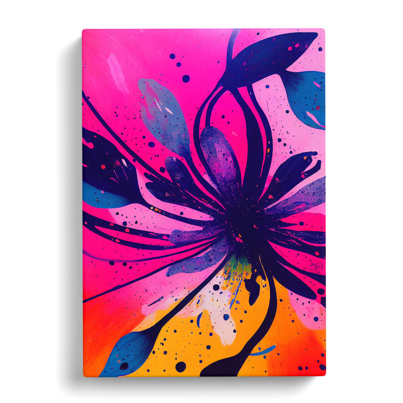 Paint Splash Flowers No.3 Abstract - Wrapped Canvas, 50cm H x 35cm W x 3cm D