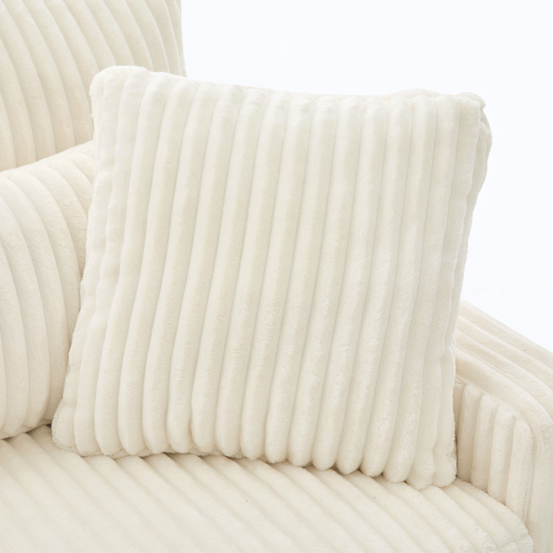 Canapé 80,3 po avec quatre coussins, Beige