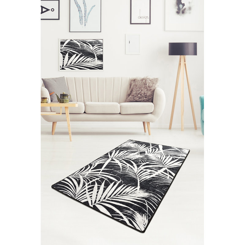 Floral Shag Area Rug, Rectangle 119 x 178cm