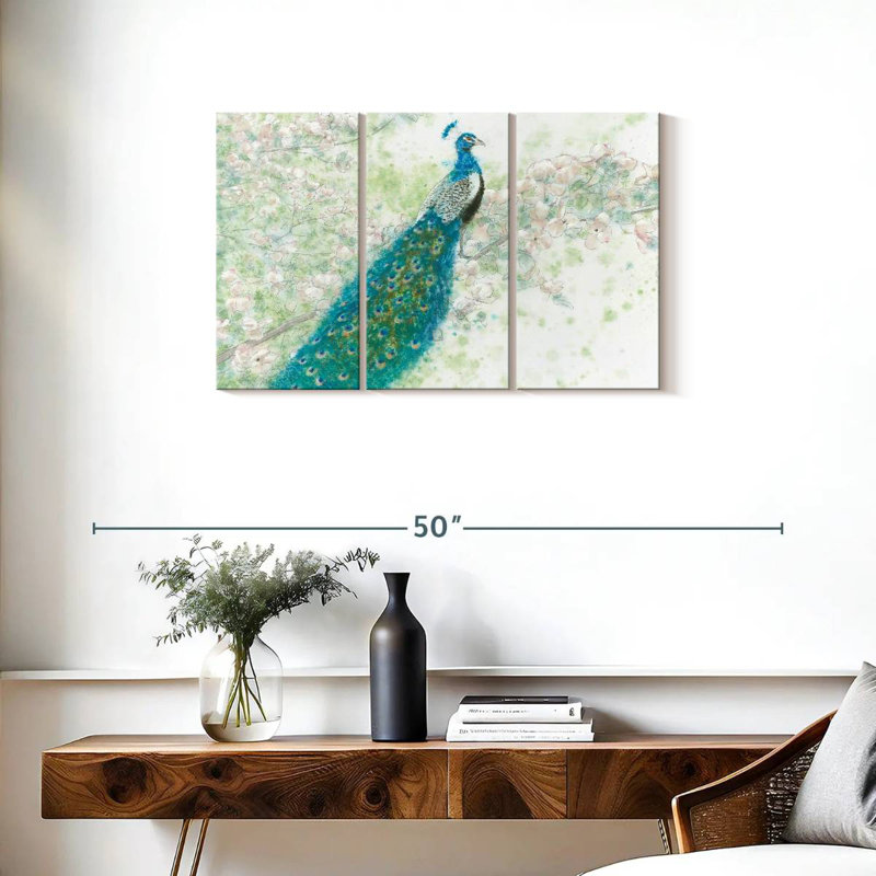 Brampt Spring Peacock I, 20" H x 33" W