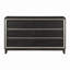 Commode moderne 1Pc avec 6 tiroirs à rainures et meubles en bois contemporains argentés