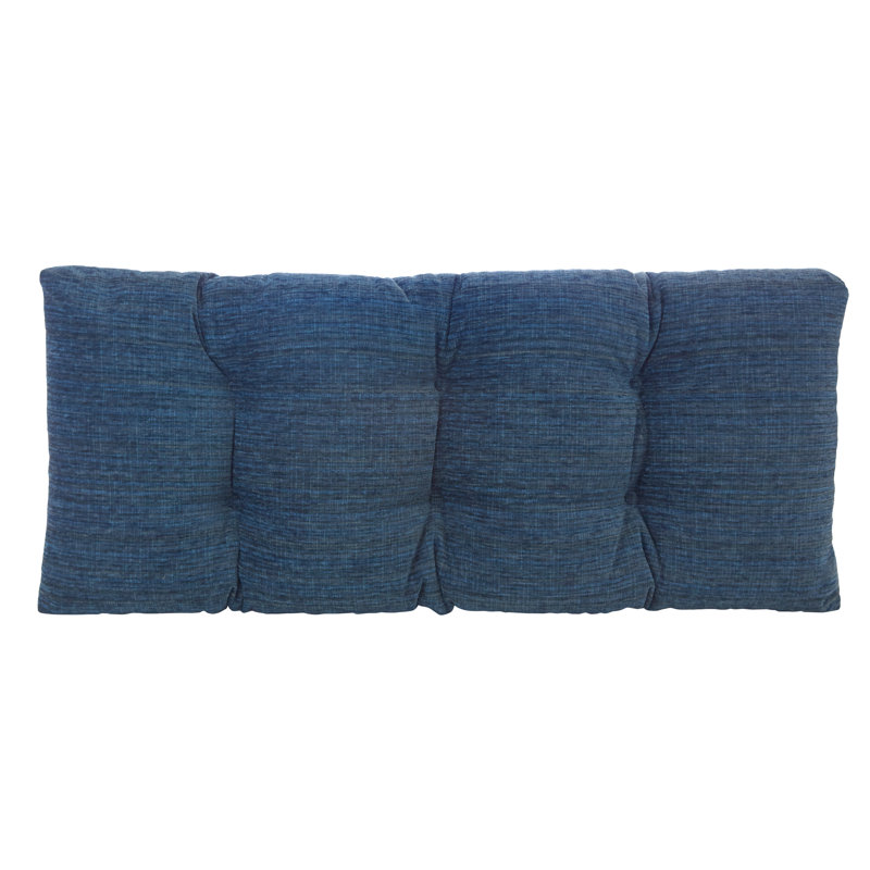 Coussin de banc en chenille antidérapant, Bleu, L 33 po x P 14 po