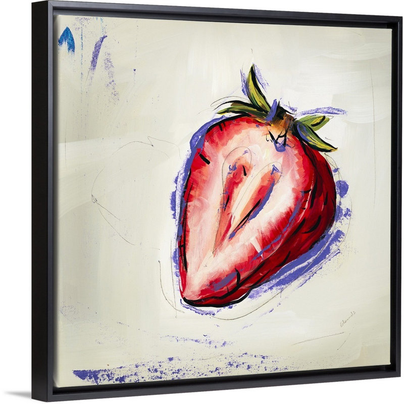 « picnic party viii », peinture sur toile, Cadre flottant noir, H 17,7 po x l 17,7 po x p 1,75 po