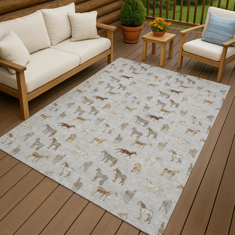 Tapis intérieur / extérieur lavable à la machine Chantille ACN2521, Argent argent, Rectangle 10 pi x 14 pi