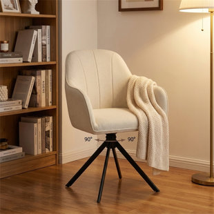 Ensemble de 2 chaises d'appoint modernes pivotantes à 360 °, fauteuil rembourré en lin respirant avec pieds robustes en métal