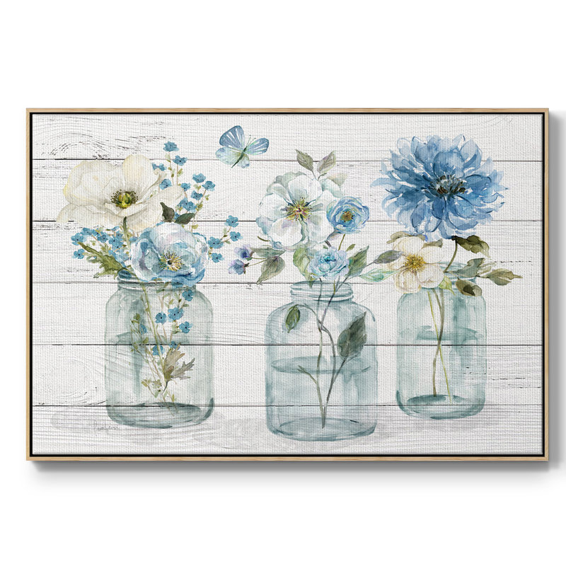 «Bottled Blues», reproduction d'art sur toile, H 27 po x l 41 po x P 2 po, Bois naturel