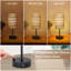 Lampe de table tactile pour la chambre à coucher avec ampoule, petite lampe de bureau Boho pour le salon avec abat-jour en rotin et lin, lampe de chevet à intensité variable à 3 voies pour table de chevet avec port de charge USB et support de téléphone pour le bureau