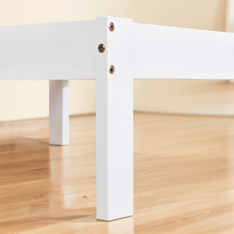 Structure de lit plateforme en bois massif de 12 pouces avec tête de lit, aucun sommier requis et assemblage facile, Simple