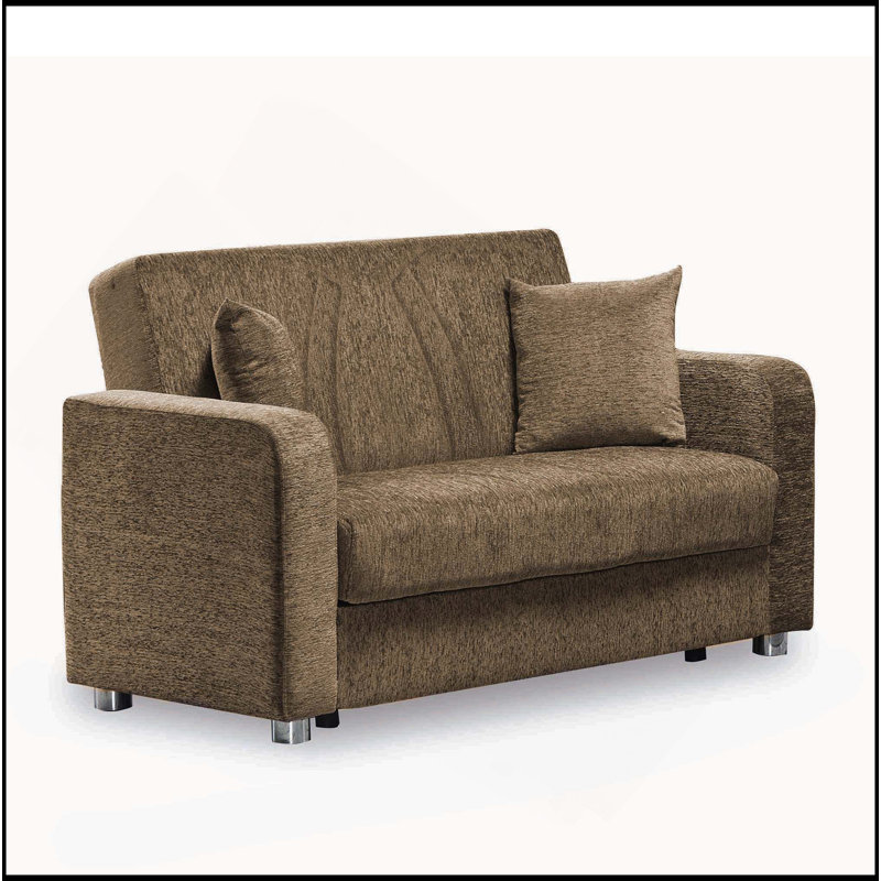 Causeuse convertible rembourrée avec rangement, beige, Beige