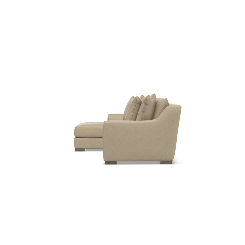 Gabi 3-Piece Fabric Sectional, Taupe Polyester, 35" H x  105" W x 63.5" D, Left Hand Facing