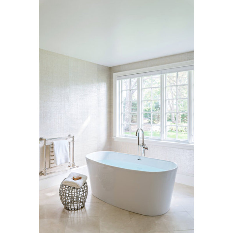 Baignoire Metro 64 po x 31 po, Nickel satiné, Blanc mat