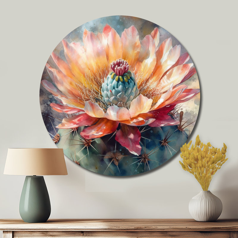 Tashay - Art floral rond en métal, H 36 po x l 36 po