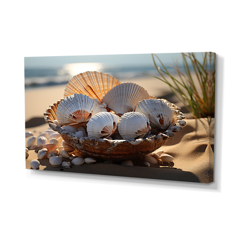 «Beach Photo Seashell Sonata I - Nautique et plage, art mural sur toile