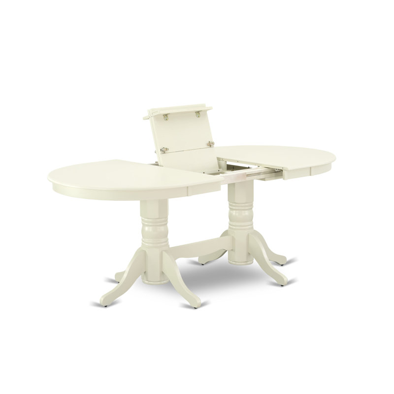 Ensemble de cuisine 7 pièces composé d'une table de salle à manger ovale avec rallonge amovible et 6 chaises rembourrées