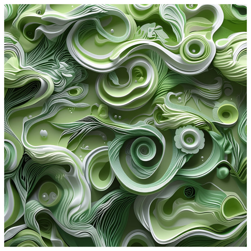 Housses de couette tourbillons verts complexes, Grand lit