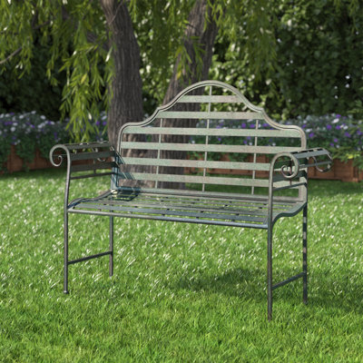 Ezio Chippendale Iron Garden Bench by Laurel Foundry Modern Farmhouse