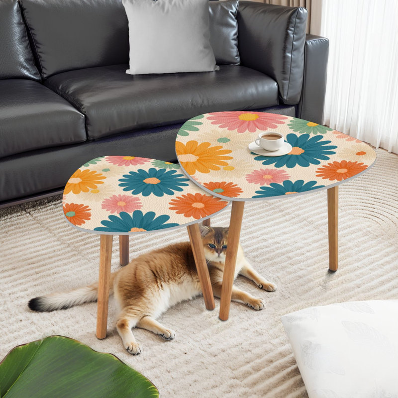 Ensemble de 2 tables basses gigognes Triangle
