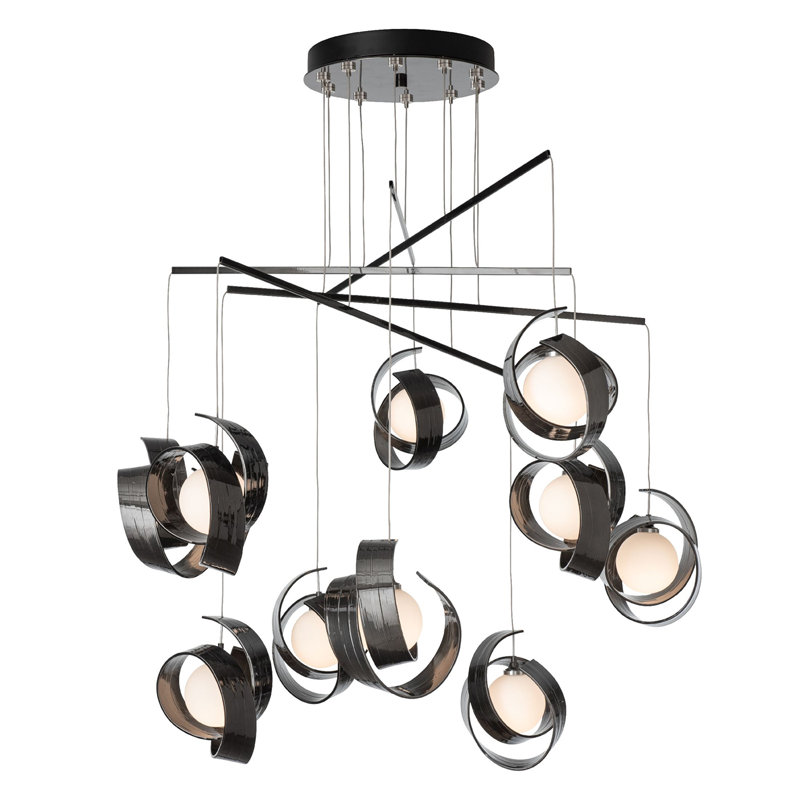 Riza 10-Light Mobile Pendant - Sterling - Standard Overall Height, 87.5", Ink