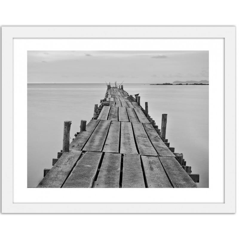 Gerahmter Fotodruck-Brücke von den Planken abgerissen