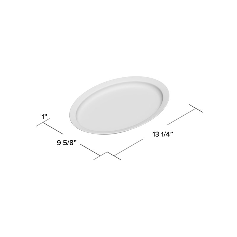Thunder Group Inc. Nustone Melamine Platter, 0.91" H x 9.5" W x 6.75" D, Pearl