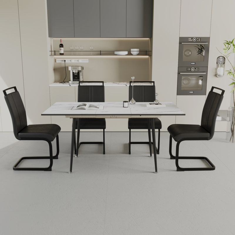 Ensemble de table de salle à manger extensible moderne de style scandinave en MDF pour les salles à manger