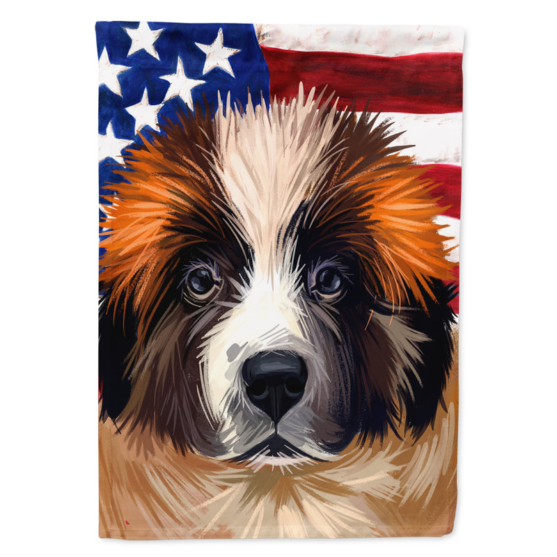 Polyester à 2 côtés 28 x 40 po drapeau maison, Chien de garde de Moscou
