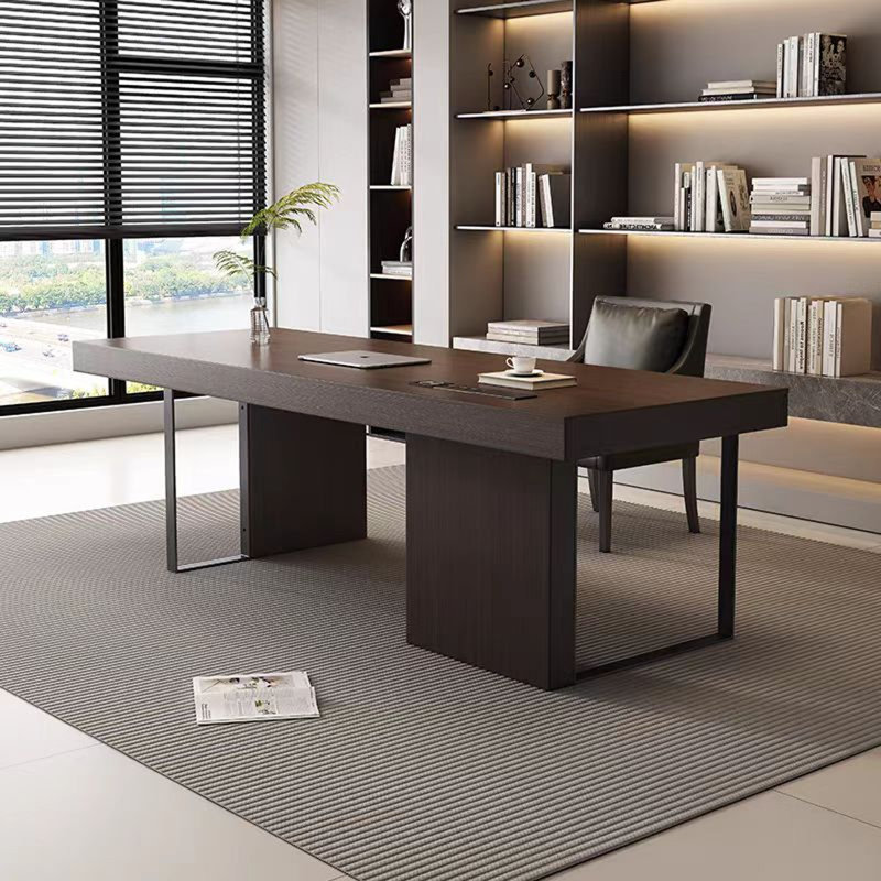 Bureau de luxe en pierre frittée clair, H 29,53 po x l 70,87 po x P 27,56 po