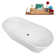 63" Streamline Soaking Matte White Freestanding Tub and Tray With Internal Drain